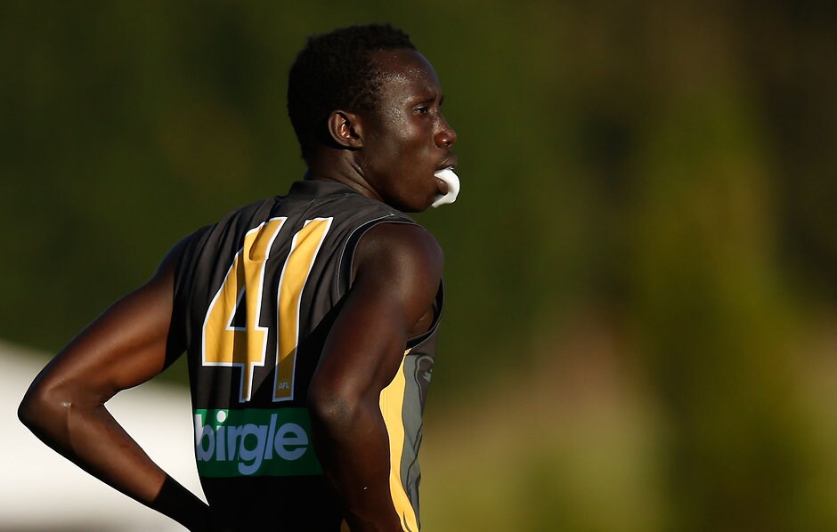 AFL 2016 NAB Challenge - Richmond v Hawthorn New Tiger rookie Mabior Chol has impressed during Richmond's NAB Challenge campaign. Picture: AFL Media - ${keywords}